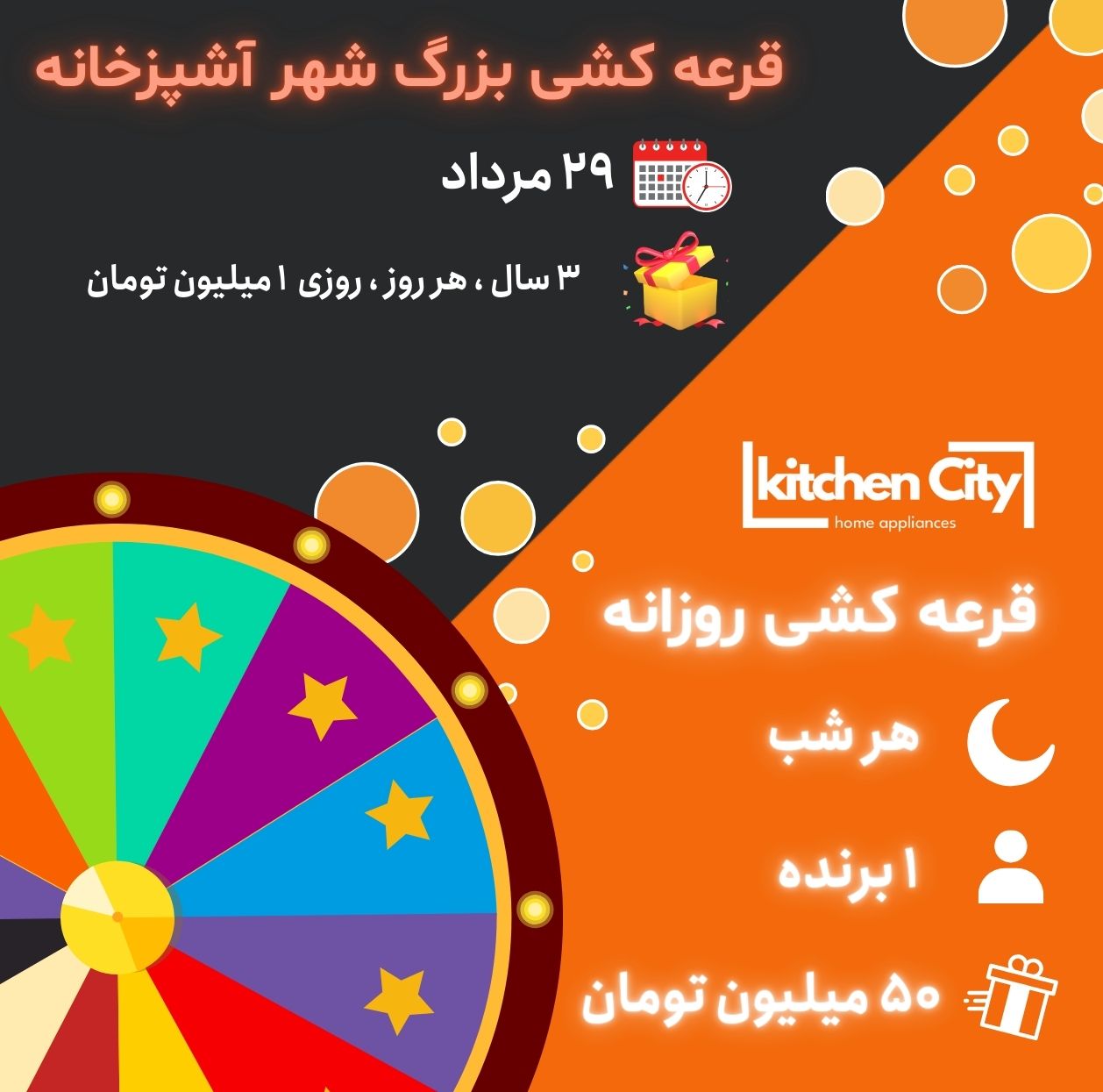 قرعه کشی جدید شهر آشپزخانه در راه است شنبه تا 5 شنبه، هر شب 1 برنده ، هر برنده 50 میلیون تومان (5)